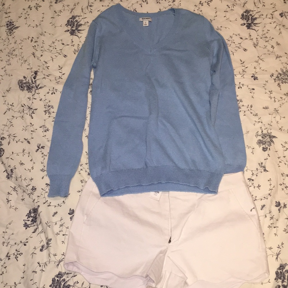 Old Navy light blue V neck cotton sweater